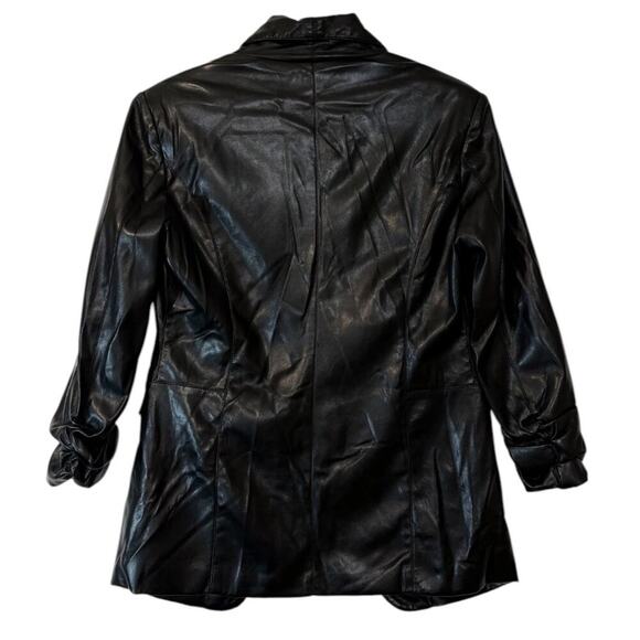Tart Collection Kia Vegan Leather Blazer in Black Size Small - Picture 4 of 11